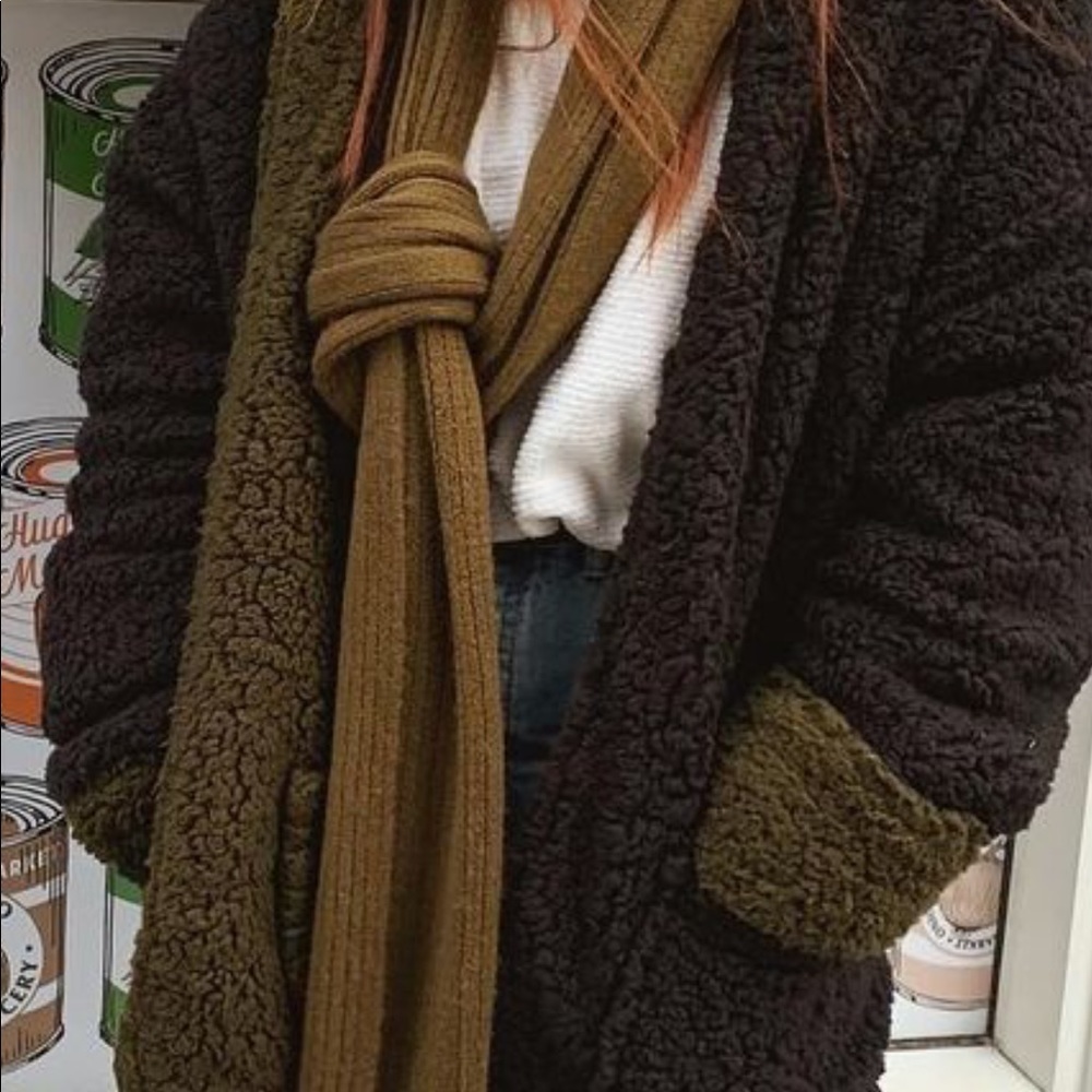 black furry jacket